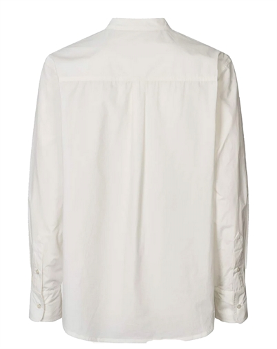 Rabens Saloner - Sunny Crisp Cotton Bib Front Skjorte - White